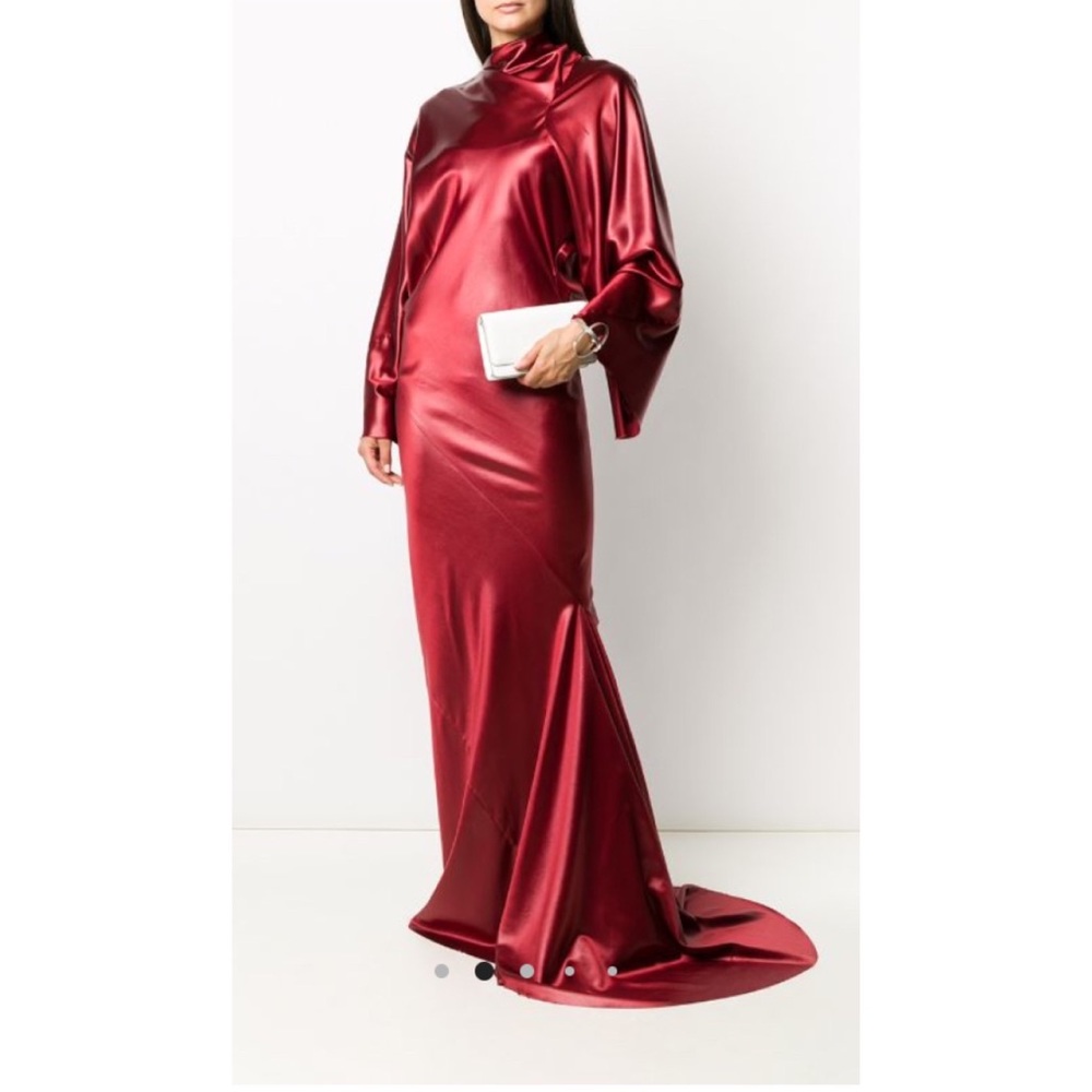 RICK OWENS DRAPED LONG SLEEVE DRESS SZ 40
